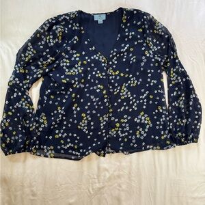 Floral V-Neck Women's Top